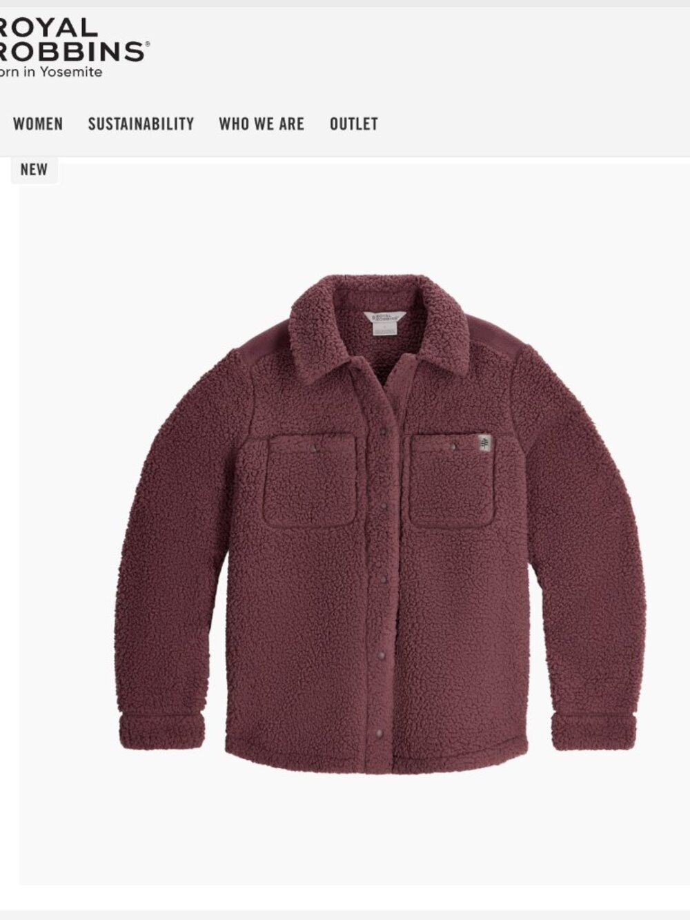 Royal Robbins Women's Palisades Shacket - Huckleberry - L - NWT